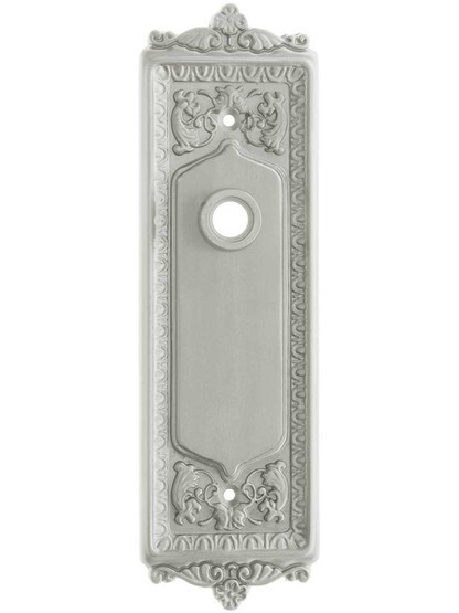Egg and Dart Forged-Brass Back Plate in Satin Nickel.